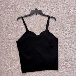 Black Women's Knit Spaghetti Strap Tank
